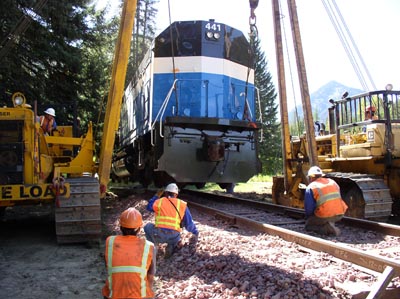 Lowering 441 onto its track